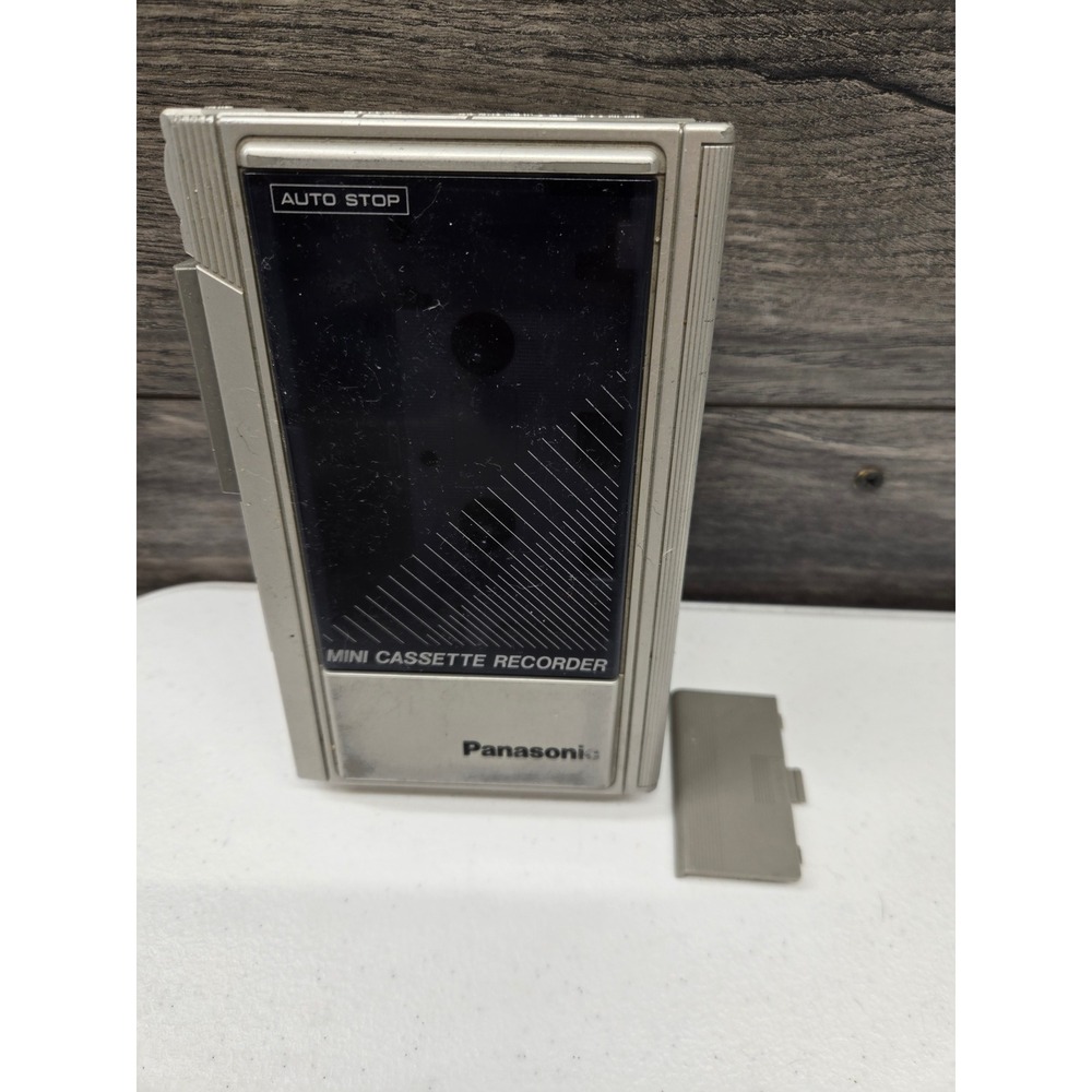 Panasonic Mini Cassette Recorder Silver Portable Handheld Tape Player Auto Stop